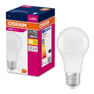 LED glödlampa A60 E27/8,5W/230V 2700K - Osram