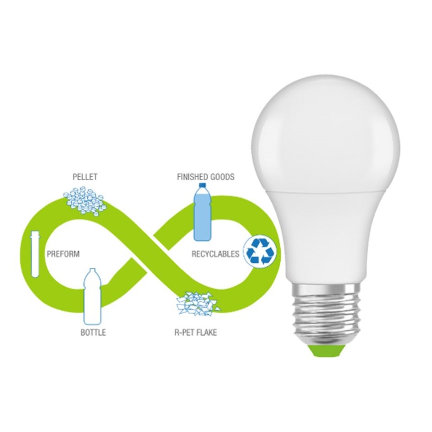 LED Glödlampa av återvunnen plast A60 E27/8,5W/230V 4000K - Ledvance