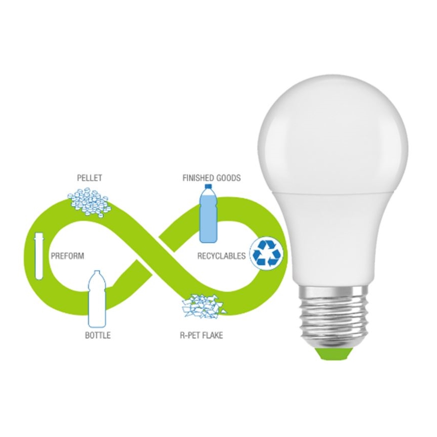 LED Glödlampa av återvunnen plast E27/13W/230V 2700K - Ledvance