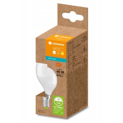 LED Glödlampa av återvunnen plast P45 E14/4,9W/230V 2700K - Ledvance