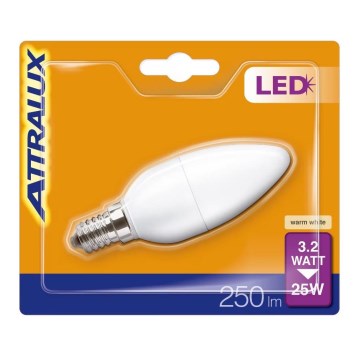 LED glödlampa B35 E14/3,2W/230V 2700K - Attralux