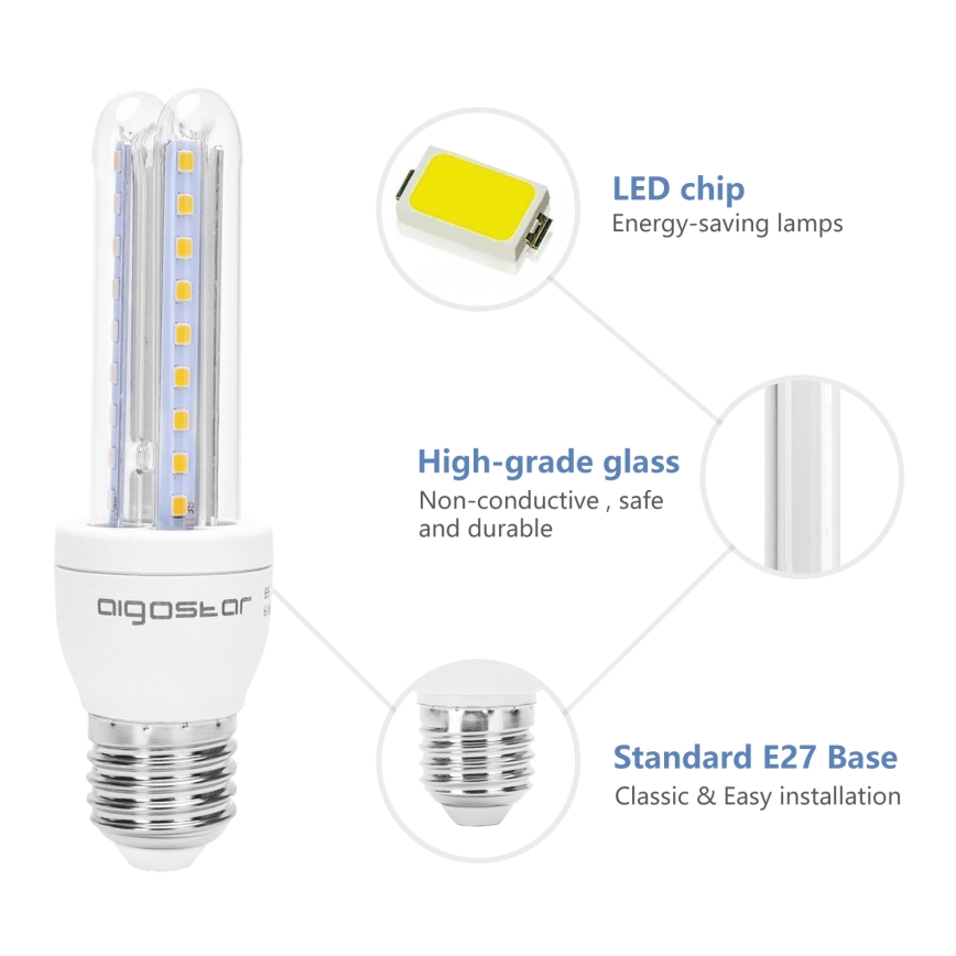 LED glödlampa B5 E27/8W/230V 3000K - Aigostar