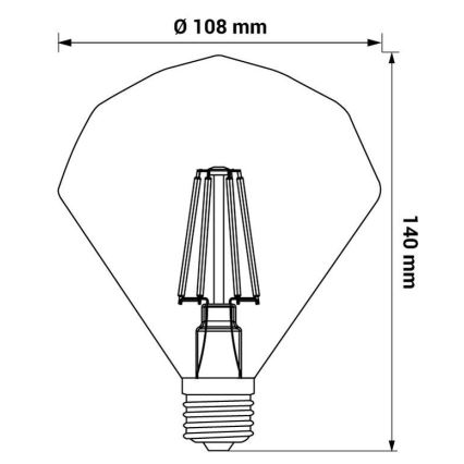 LED glödlampa CRYSTAL E27/4W/230V 2200K