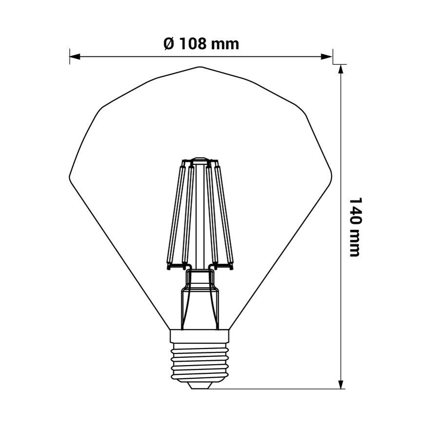 LED glödlampa CRYSTAL E27/4W/230V 2200K