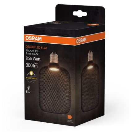 LED glödlampa DECOR FLAT E27/3,5W/230V 2700K svart - Osram