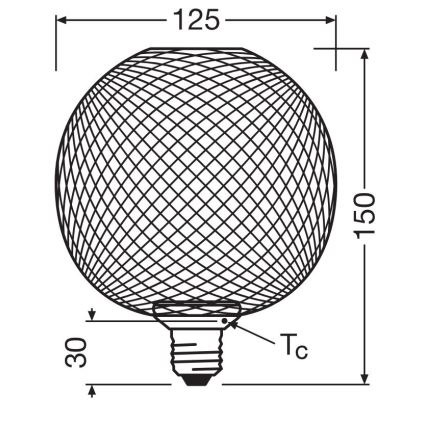 LED glödlampa DECOR FLAT G125 E27/3,5W/230V 2700K svart - Osram