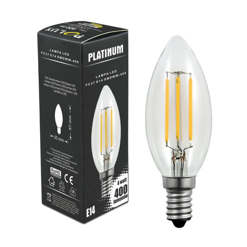 LED glödlampa C37 E14/4W/230V 3000K
