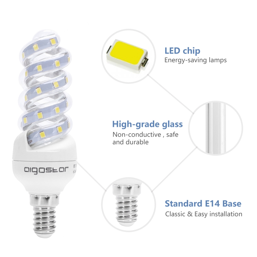LED glödlampa E14/7W/230V 6500K - Aigostar