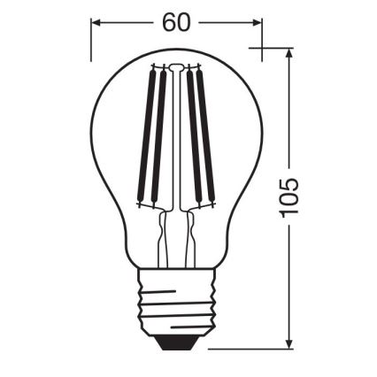 LED glödlampa FILAMENT A100 E27/11W/230V 2700K - Osram