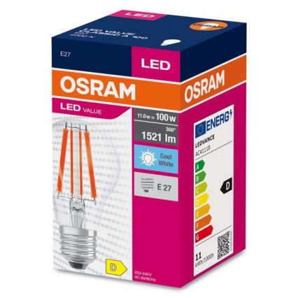 LED glödlampa FILAMENT A100 E27/11W/230V 4000K - Osram