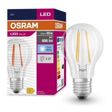 LED glödlampa FILAMENT A60 E27/6,5W/230V 4000K - Osram
