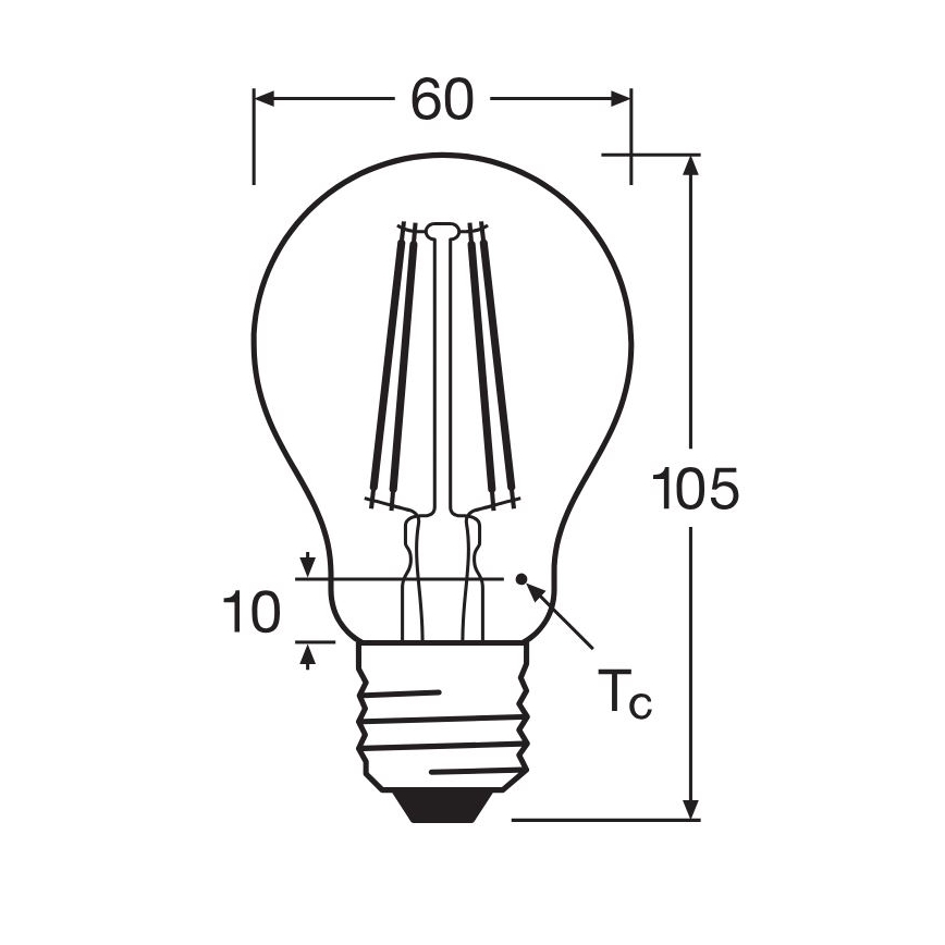 LED glödlampa FILAMENT A60 E27/6,5W/230V 4000K - Osram