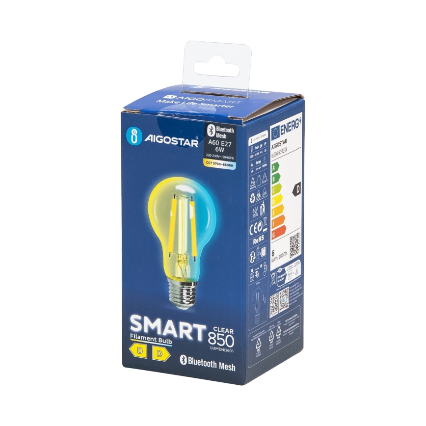 LED Ljusreglerad glödlampa FILAMENT MESH Smart A60 E27/6W/230V 2700-6500K - Aigostar