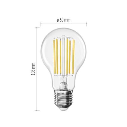 LED glödlampa FILAMENT A60 E27/7,2W/230V 4000K
