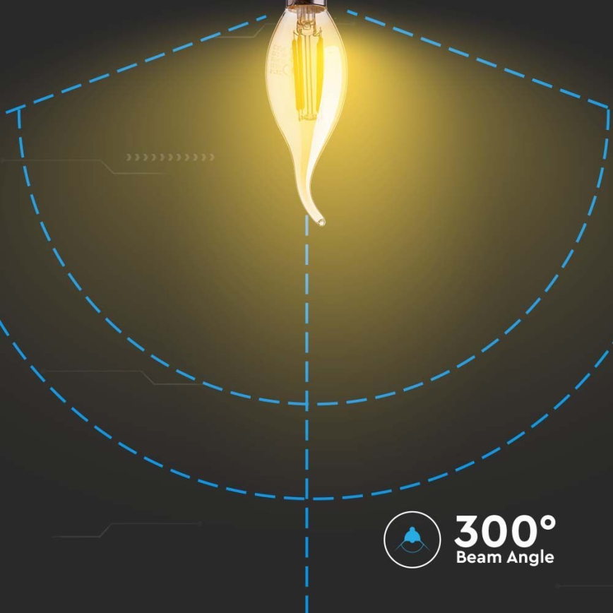 LED glödlampa FILAMENT AMBER E14/4W/230V 2200K