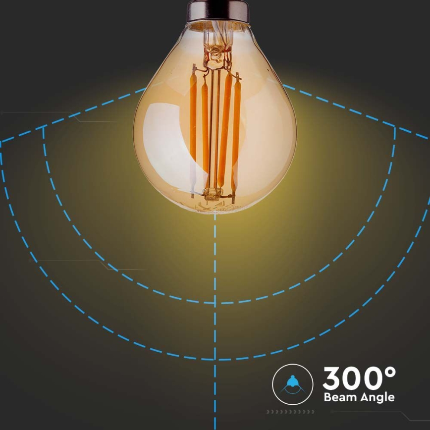 LED glödlampa FILAMENT AMBER P45 E14/4W/230V 2200K