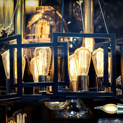 LED glödlampa FILAMENT AMBER ST64 E27/8W/230V 2200K