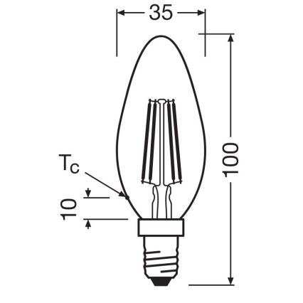 LED glödlampa FILAMENT B40 E14/4W/230V 2700K - Osram