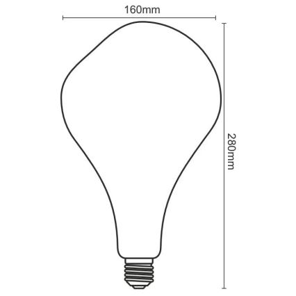 LED glödlampa FILAMENT BUMPED SMOKE ET160 E27/4W/230V 2000K