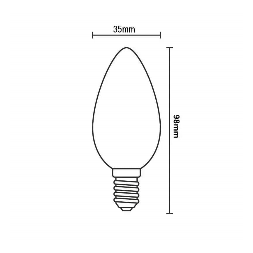 LED glödlampa WHITE FILAMENT C35 E14/4,5W/230V 4000K