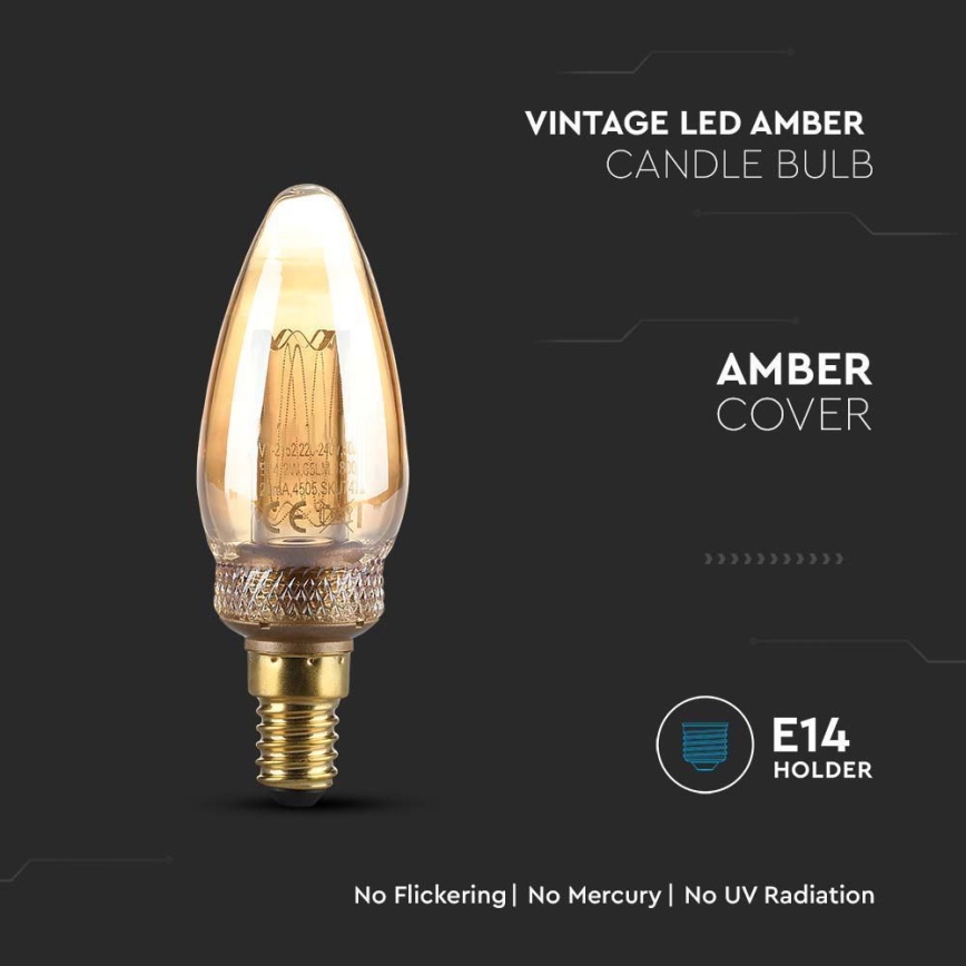 LED glödlampa FILAMENT E14/2W/230V 1800K Art Edition