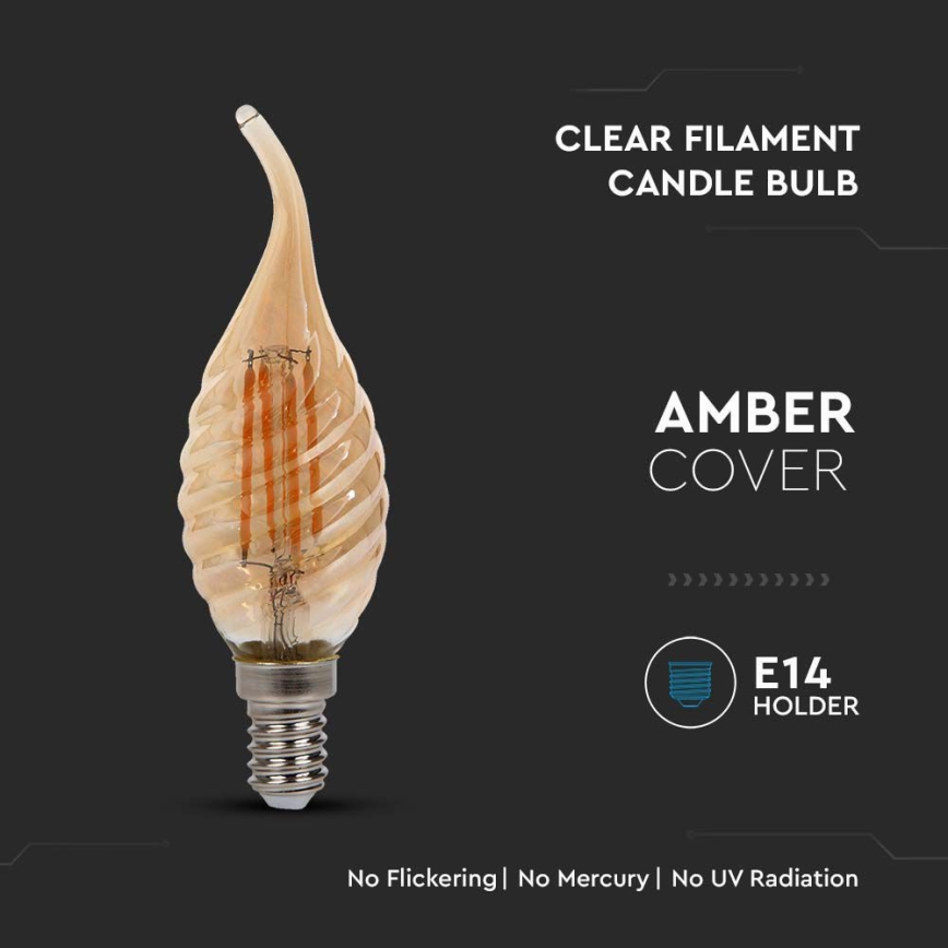 LED glödlampa FILAMENT E14/4W/230V 2200K