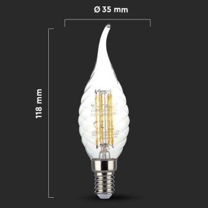 LED glödlampa FILAMENT E14/4W/230V 3000K