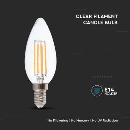 LED glödlampa FILAMENT E14/4W/230V 3000K