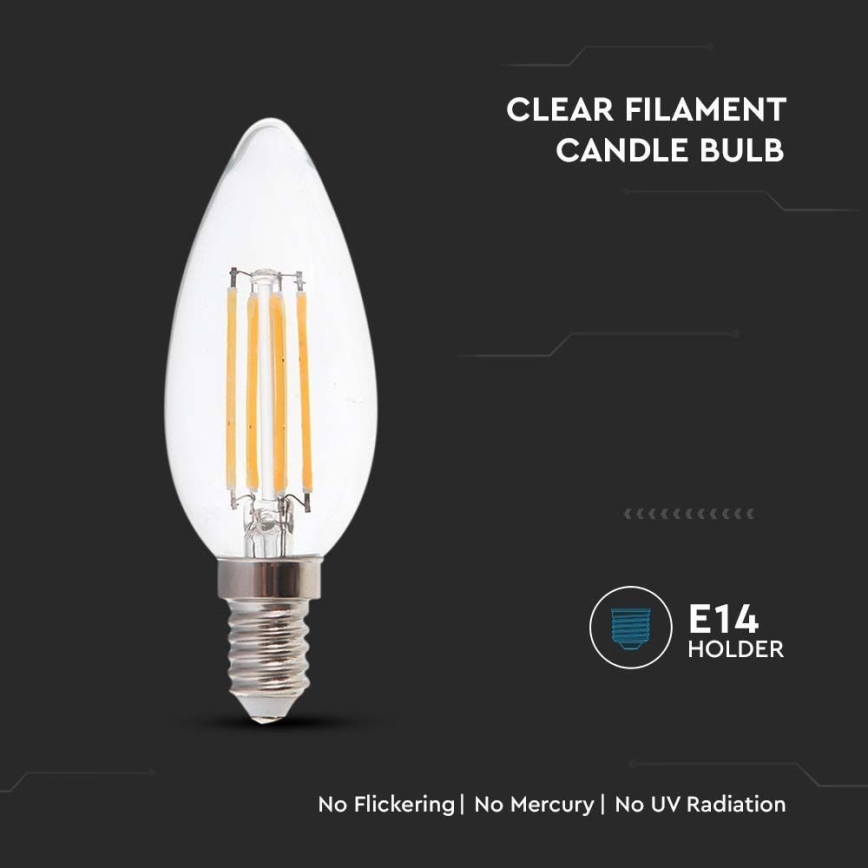 LED glödlampa FILAMENT E14/4W/230V 6500K