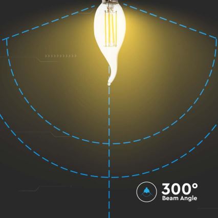 LED glödlampa FILAMENT E14/4W/230V 6500K