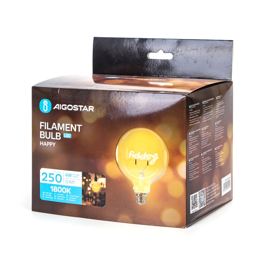 LED glödlampa FILAMENT E27/4W/230V 1800K happy - Aigostar