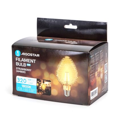 LED glödlampa FILAMENT E27/4W/230V 1800K jordgubbe - Aigostar
