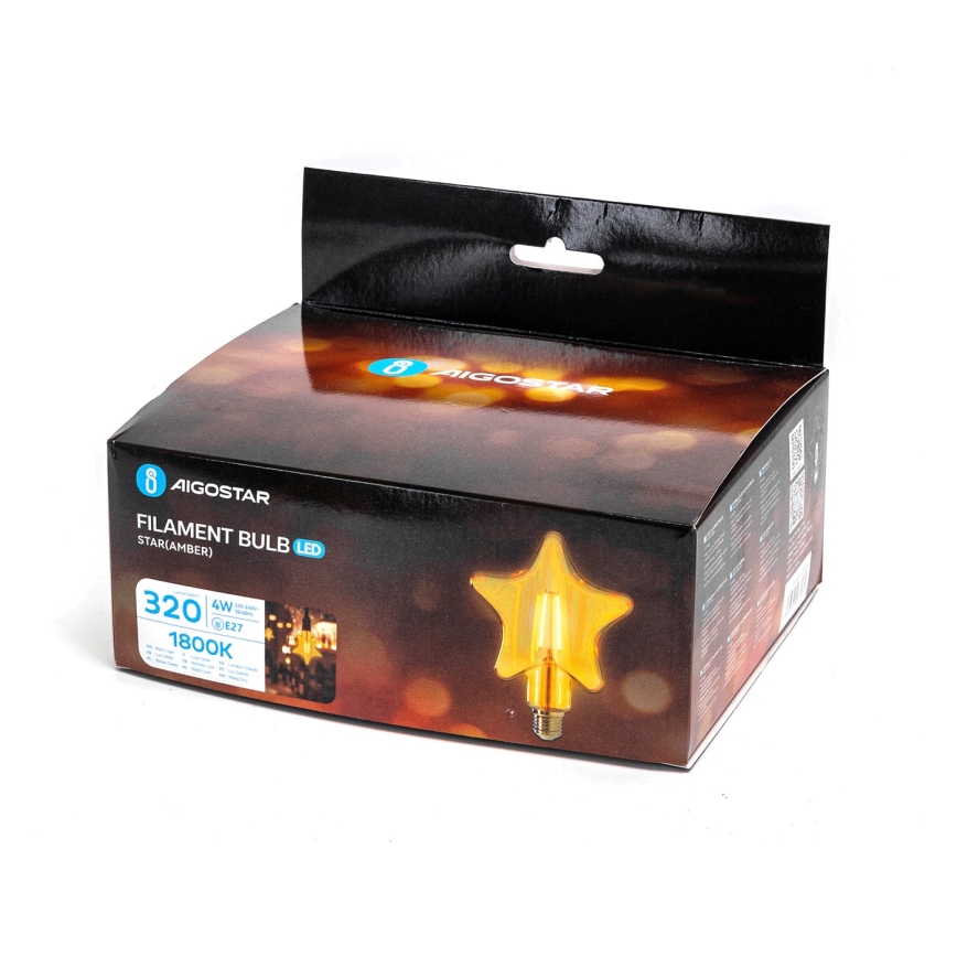LED glödlampa FILAMENT E27/4W/230V 1800K stjärna - Aigostar