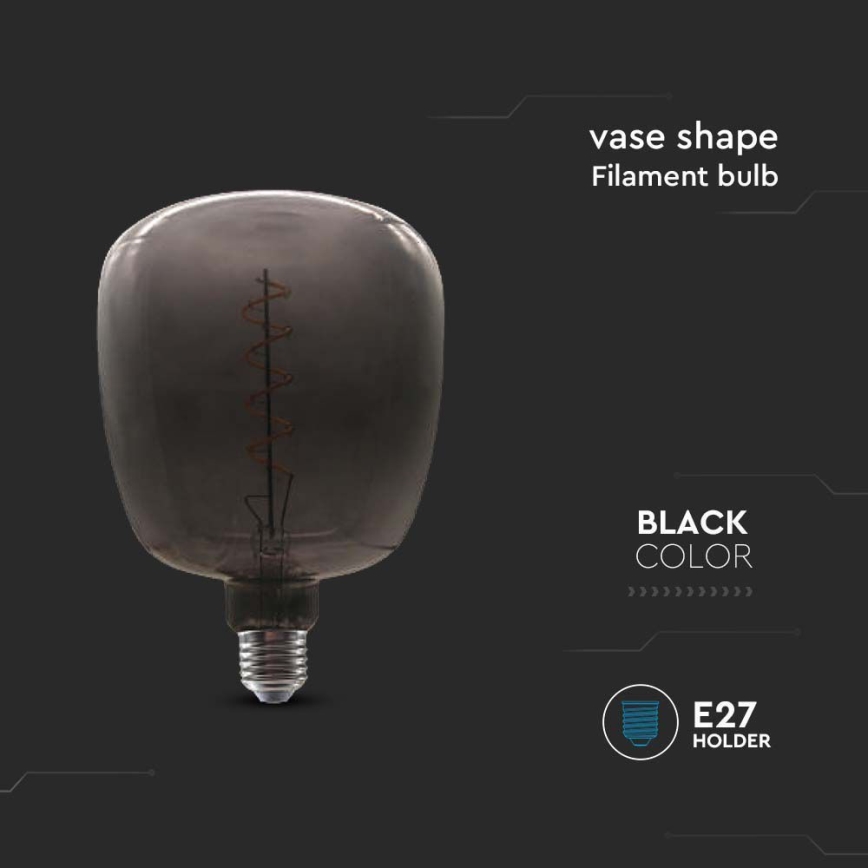 LED glödlampa FILAMENT E27/4W/230V svart