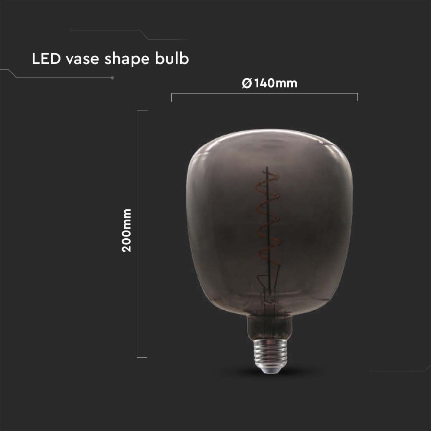 LED glödlampa FILAMENT E27/4W/230V svart