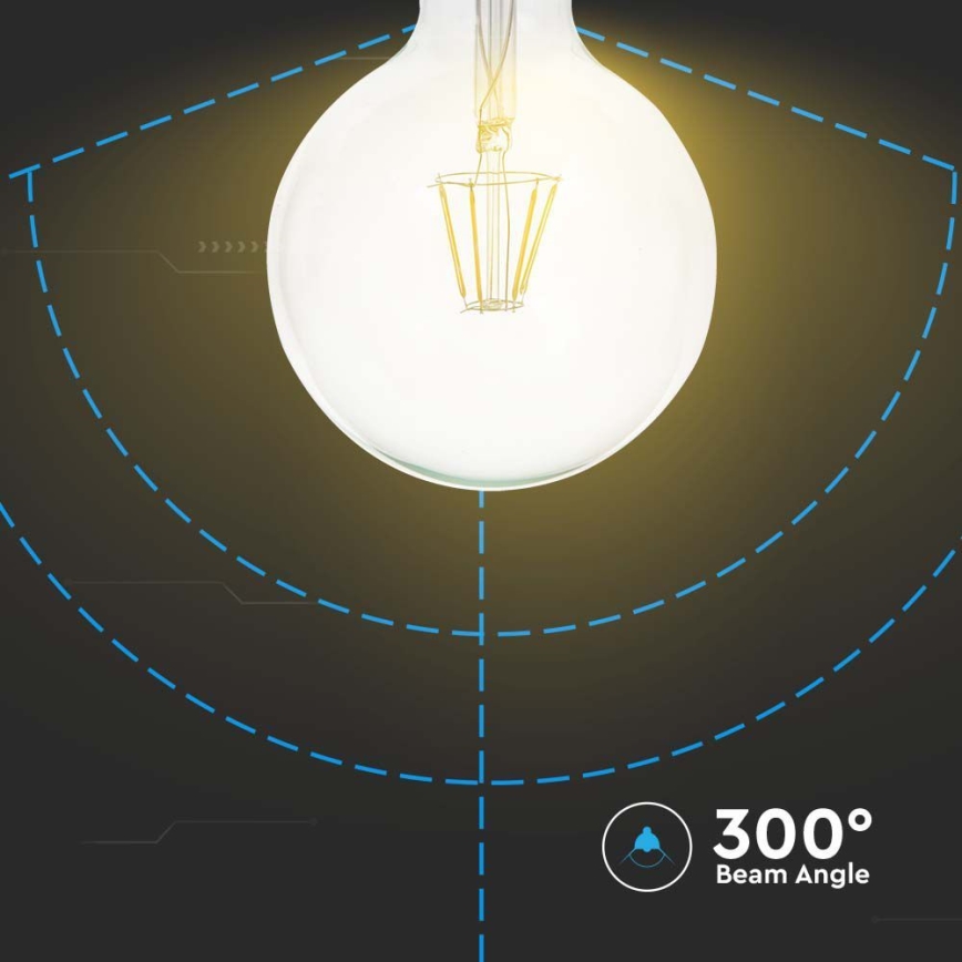 LED glödlampa FILAMENT G125 E27/10W/230V 3000K