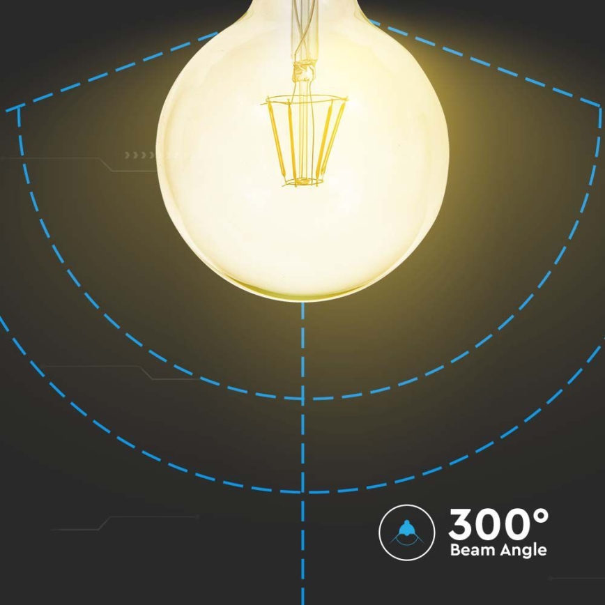 LED glödlampa FILAMENT G125 E27/12W/230V 2200K
