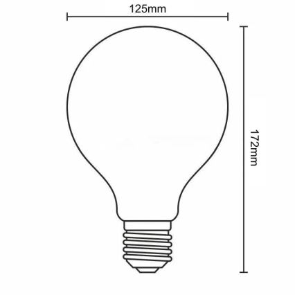 LED glödlampa FILAMENT G125 E27/18W/230V 4000K