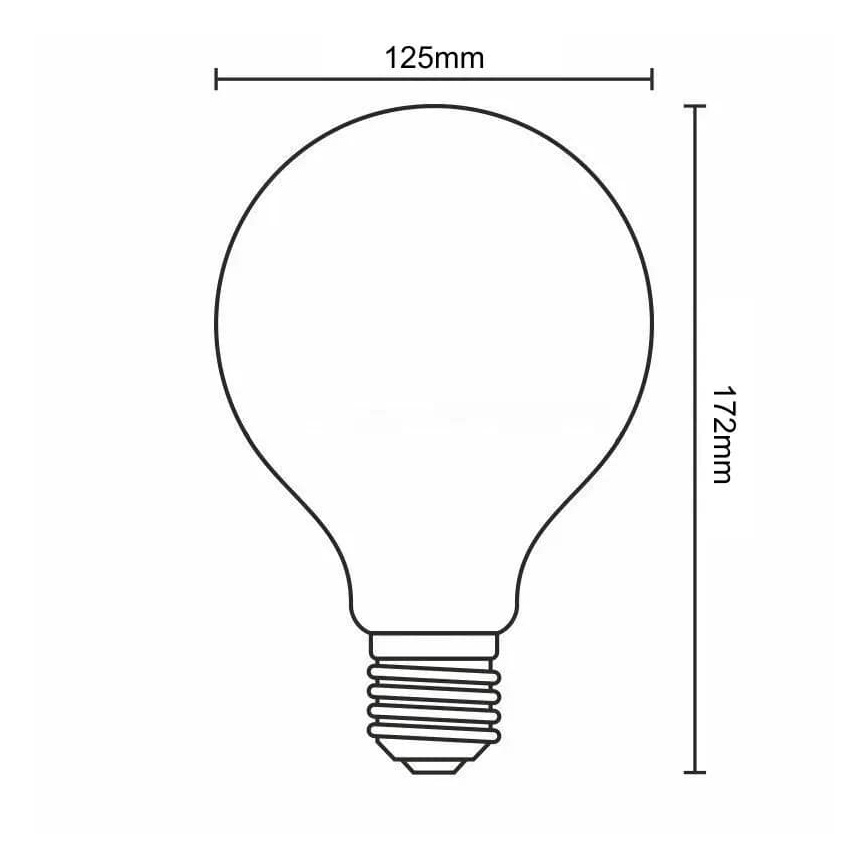 LED glödlampa FILAMENT G125 E27/18W/230V 4000K