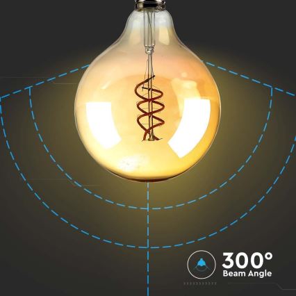 LED glödlampa FILAMENT G125 E27/6W/230V 1800K