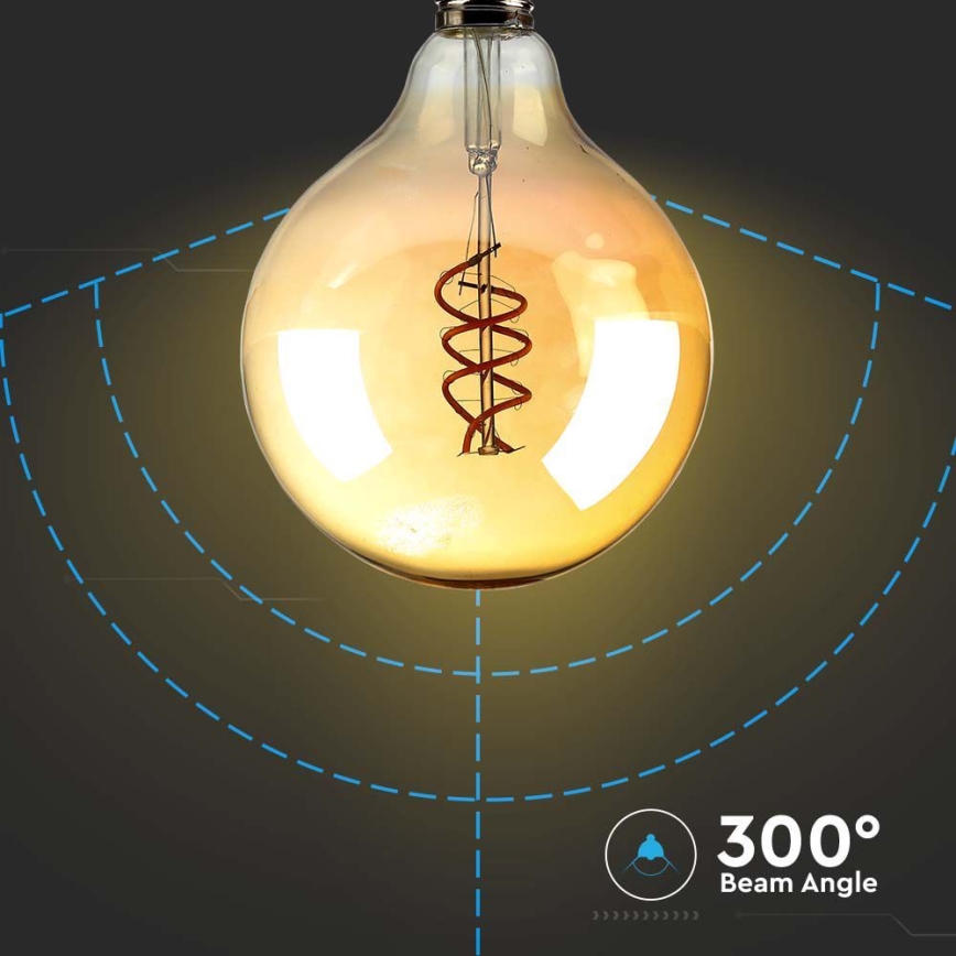 LED glödlampa FILAMENT G125 E27/6W/230V 1800K