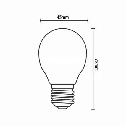 LED glödlampa FILAMENT G45 E14/4W/230V 4000K