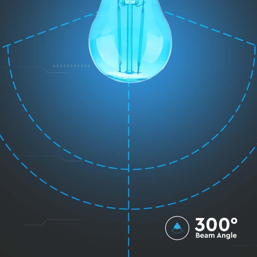 LED glödlampa FILAMENT G45 E27/2W/230V blå