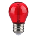 LED glödlampa FILAMENT G45 E27/2W/230V röd