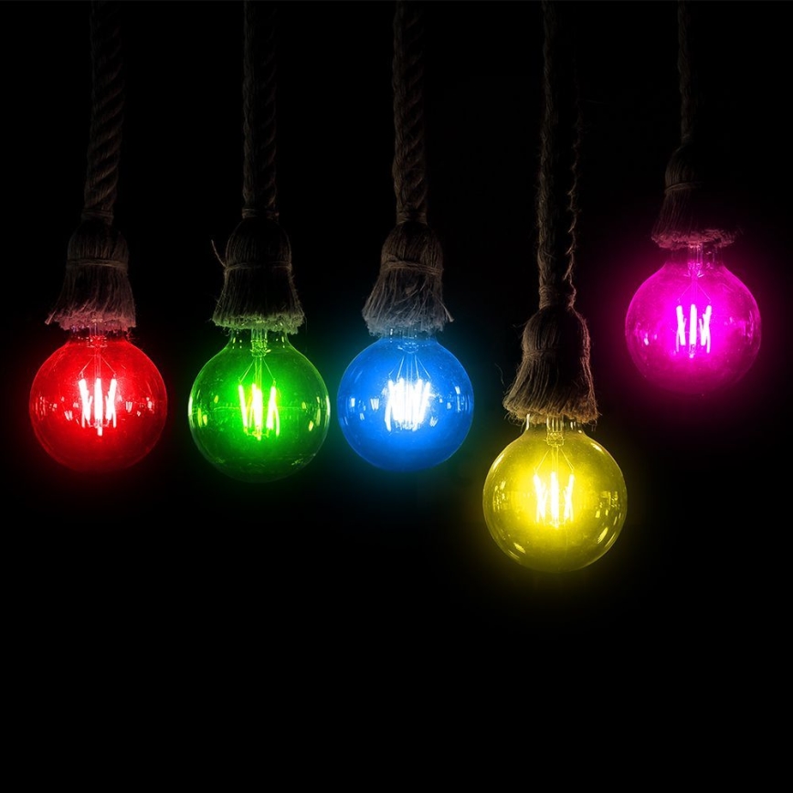 LED glödlampa FILAMENT G45 E27/2W/230V rosa