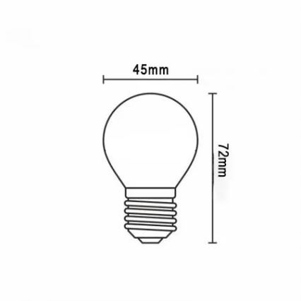 LED glödlampa FILAMENT G45 E27/4W/230V 3000K