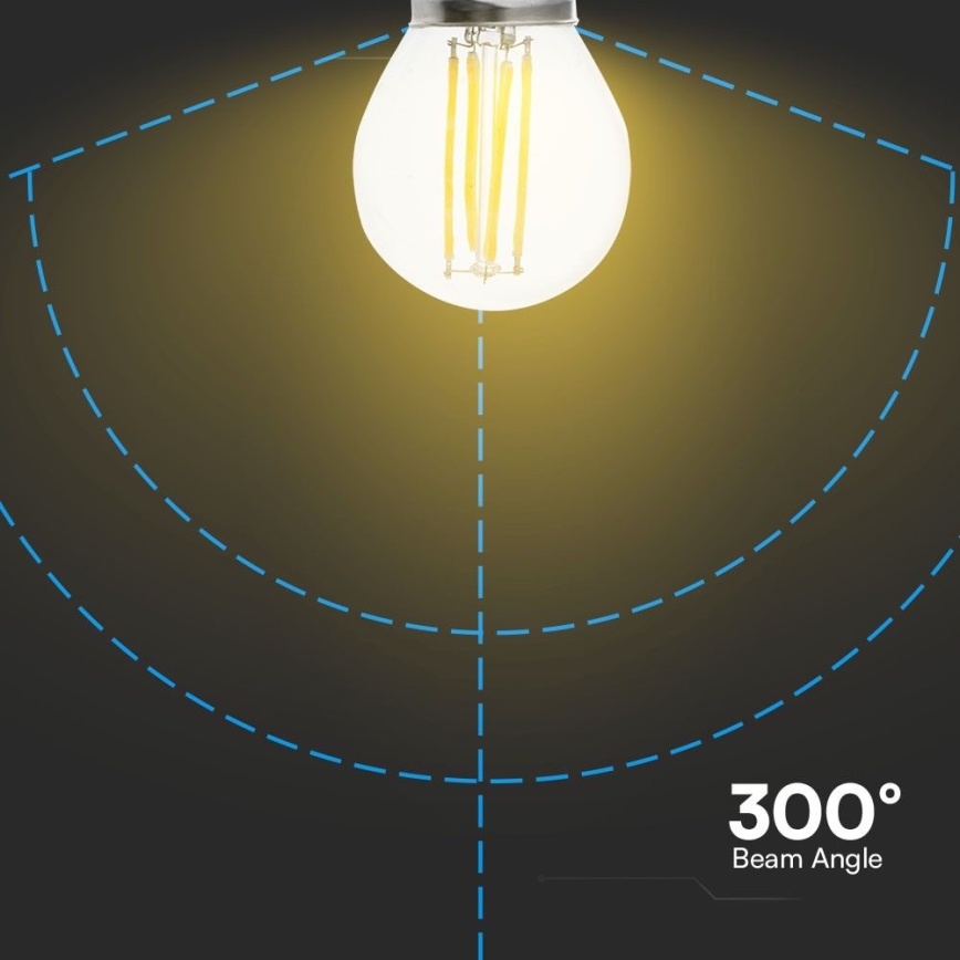 LED glödlampa FILAMENT G45 E27/6W/230V 6500K
