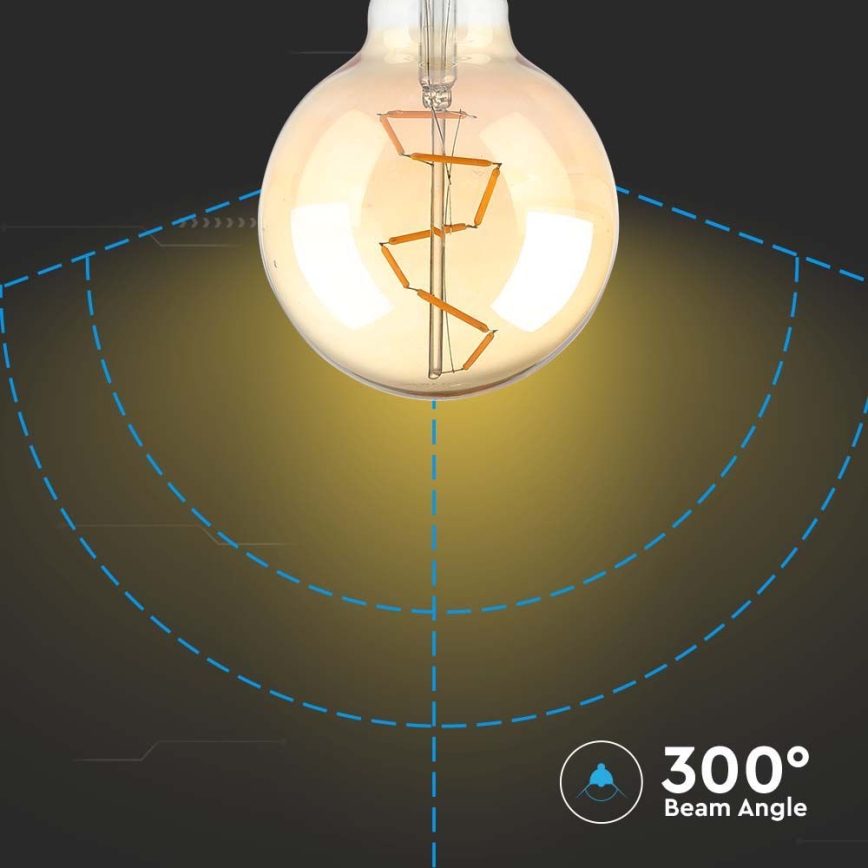 LED glödlampa FILAMENT G95 E27/4W/230V 2200K