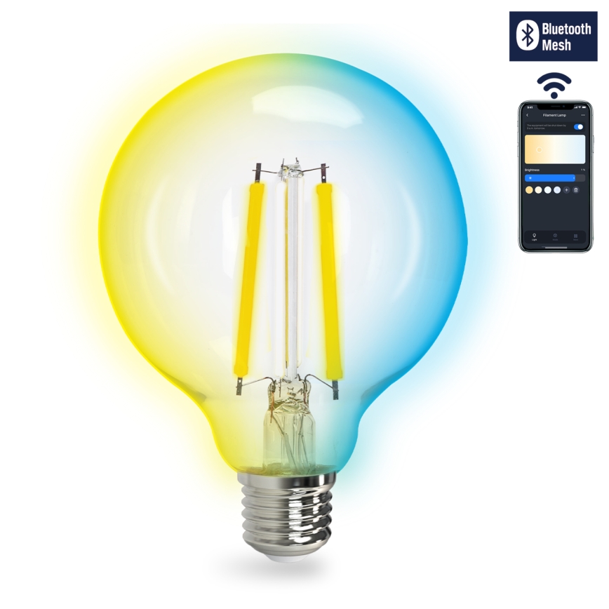 LED Ljusreglerad glödlampa FILAMENT MESH Smart G95 E27/6W/230V 2700-6500K - Aigostar