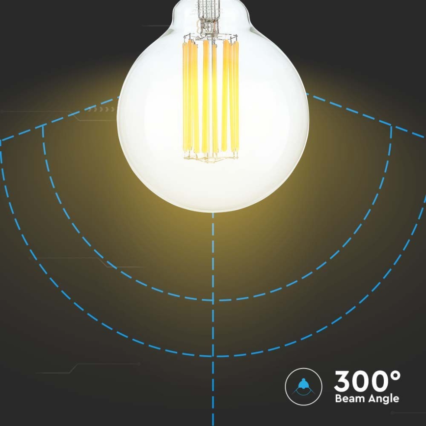 LED glödlampa FILAMENT G95 E27/6W/230V 3000K